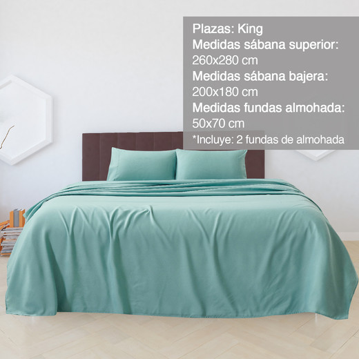 Sábanas de Microfibra Ellie King Verde
