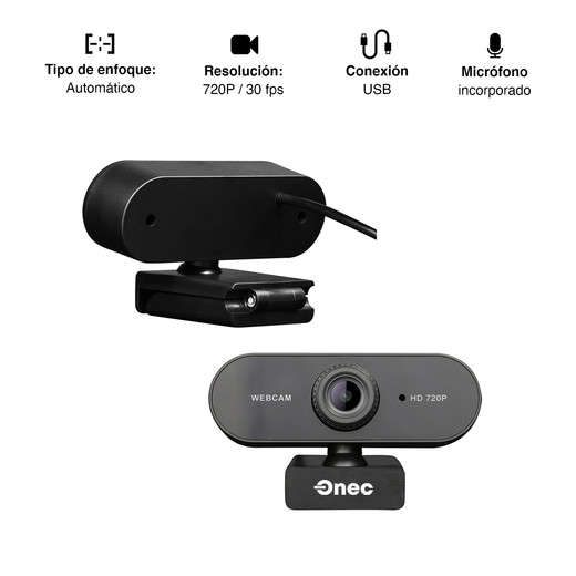 Cámara Web de 720P con Trípode Negro