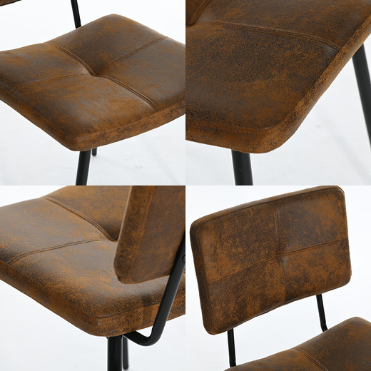 Pack 2 Silla Comedor  Karomi Vintage PU Café