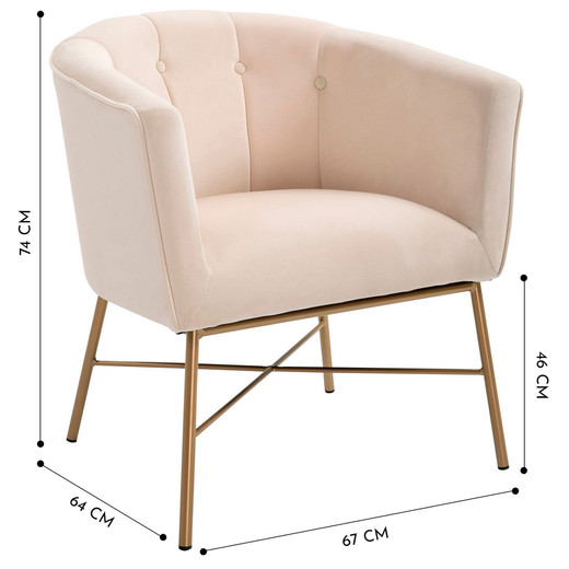 Poltrona Sitial Terciopelo Navona Beige