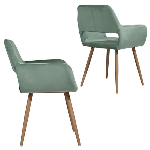 Silla Comedor Sitial Cromwell Terciopelo Verde
