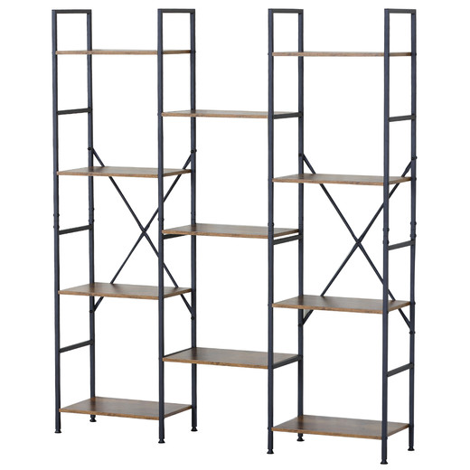 Estante Multinivel Industrial Café 50x125x27 cm