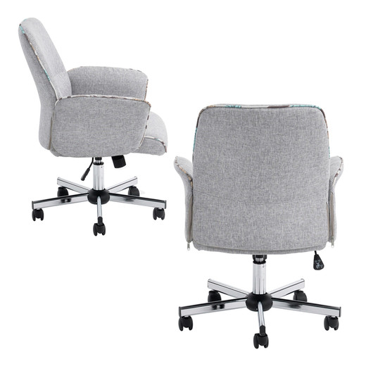 Silla de Oficina Acolchada Altura Regulable Gris