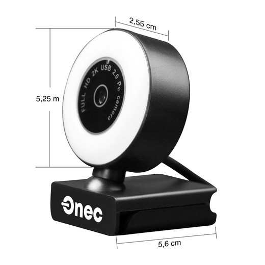 Web Cam Tik Tok 2560P 2K Aro de Luz y Trípode Beacon Negro