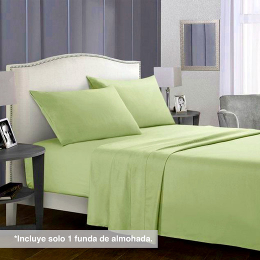 Juego de Sábanas Microfibra Monaco 1.5 Plazas Verde