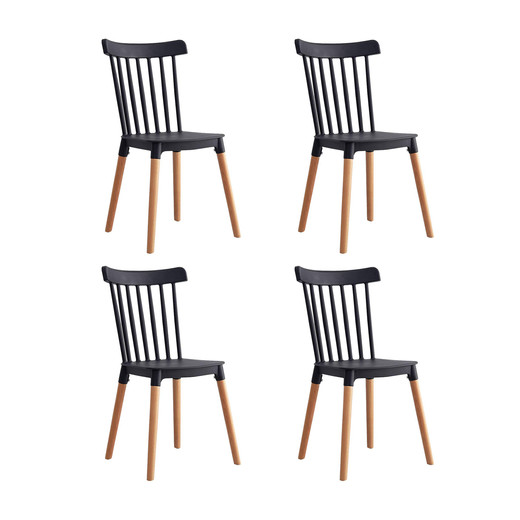 Pack 4 Sillas Clásicas Comedor Negro