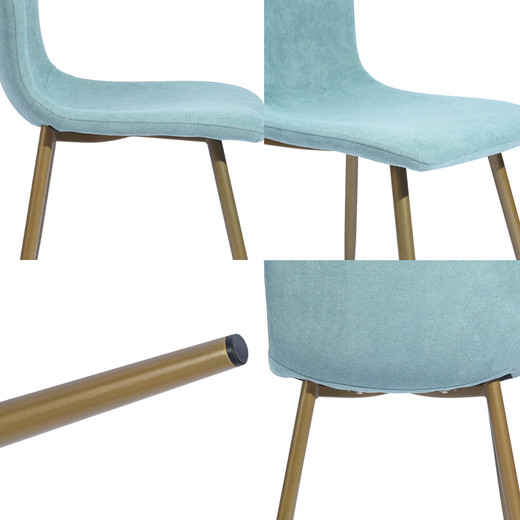 Comedor 4P Emily 80X74 + Sillas Gold Juliet Menta