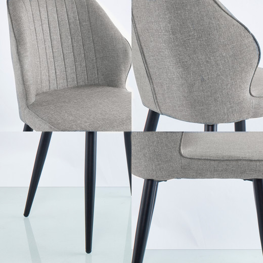 Pack 2 Sillas de Comedor Paris Gris