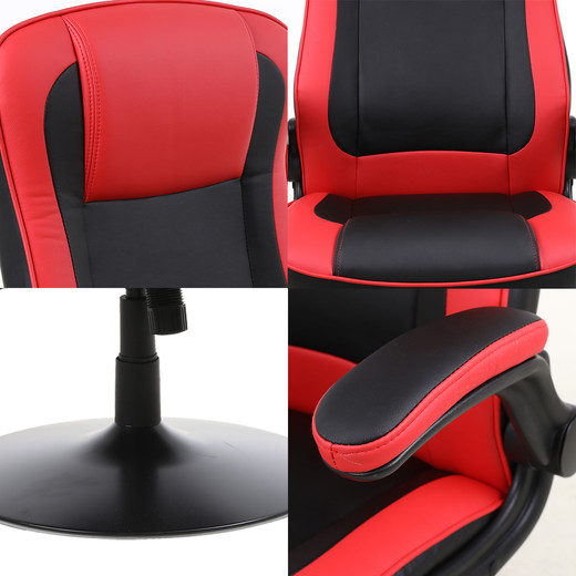 Silla Gamer con Base de Metal Rojo