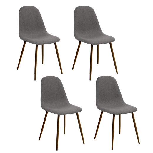 Pack 4 Sillas Comedor Sitial Charlton Tela Gris