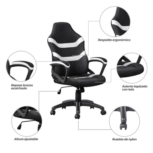 Silla Gamer Infinite Escritorio Blanco