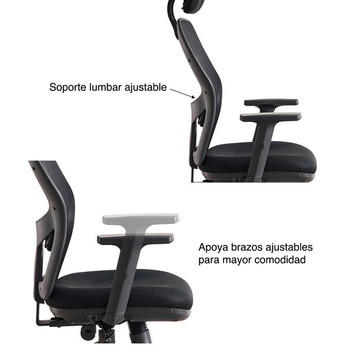 Silla de Oficina Ergonométrica Design Ergo Full - Negro