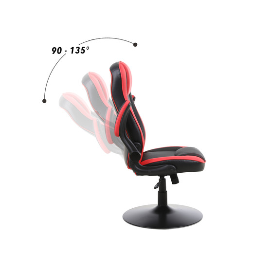 Silla Gamer con Base de Metal Rojo