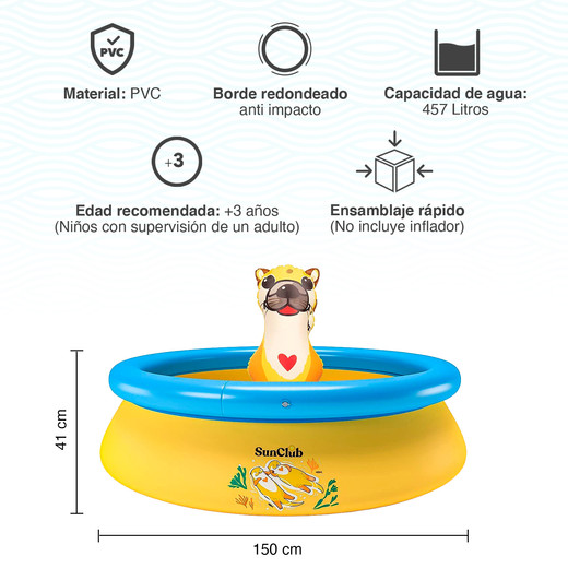 Piscina Inflable Nutria 457 L 41x150 cm Amarillo