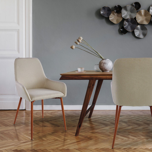 Pack 2 Sillas Comedor Lino Margaret Beige