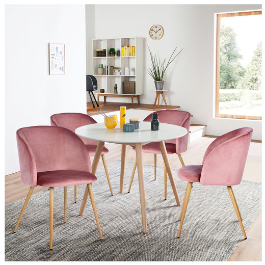 Pack 2 Sillas Comedor Lounge Terciopelo Rosa