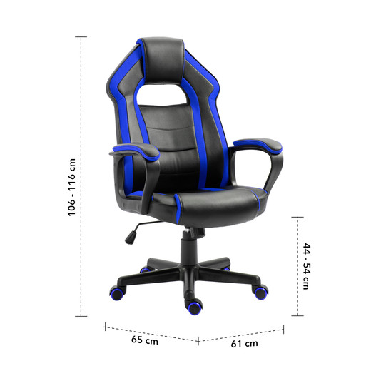 Silla Gamer Revolution Game Altura Ajustable Azul