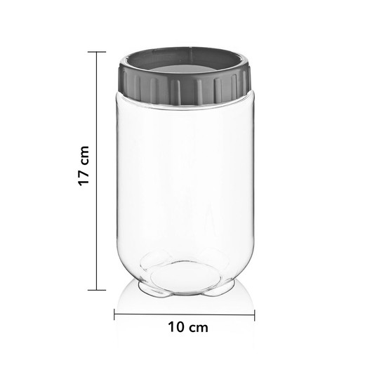 Frasco Canister Alimentos 1 Lt Gris