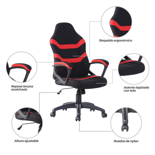 Silla Gamer Infinite Escritorio Rojo
