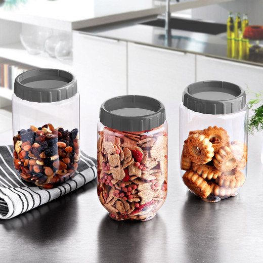 Frasco Canister Alimentos 1 Lt Gris