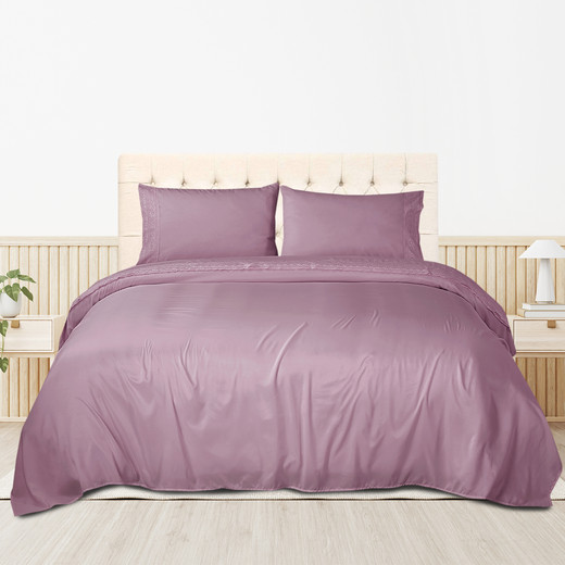 Sábana Broderie King Lila