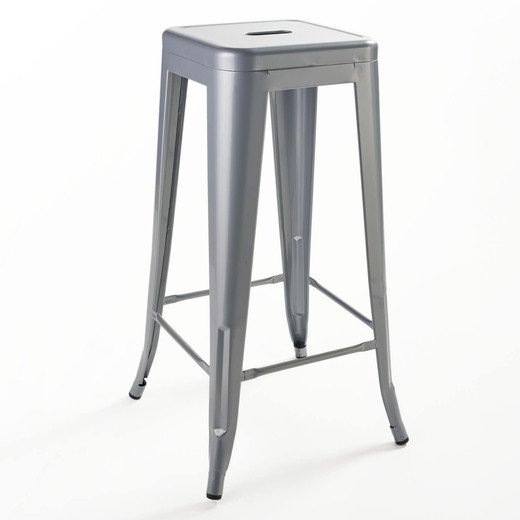 Pack 4 Pisos de Bar Metal Tolix Gris