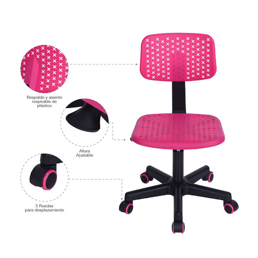 Silla de Oficina Colors Rosado