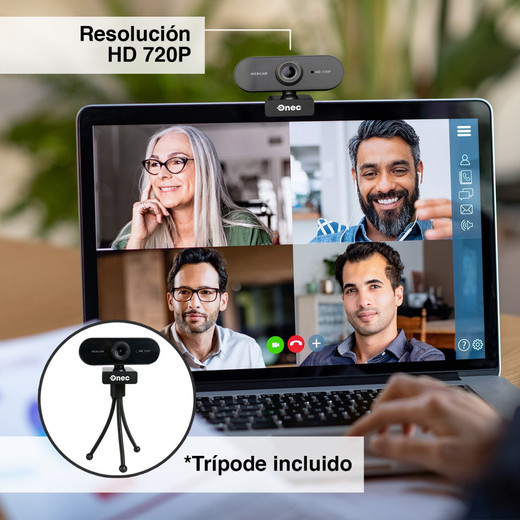 Cámara Web de 720P con Trípode Negro