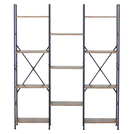 Estante Multinivel Industrial Café 50x125x27 cm