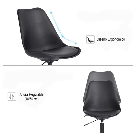 Silla de escritorio PP Giratoria - Negro