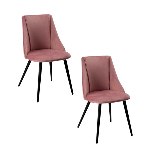 Pack 2 Sillas Comedor Sitial Terciopelo Rosado