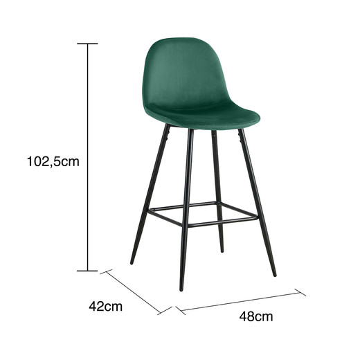 Pack de 4 Pisos de Bar Recife Verde de Terciopelo