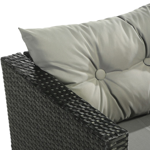 Seccional Intercambiable 3 Cuerpos Terraza Sofa + Mesa gris