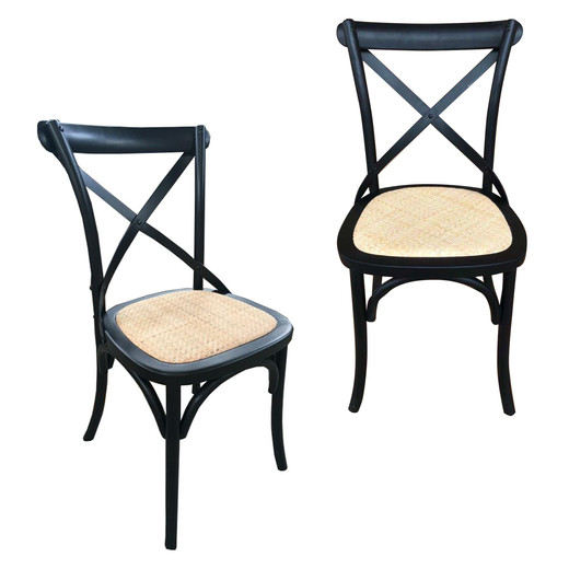 Pack 2 Sillas de Comedor Retro Negro