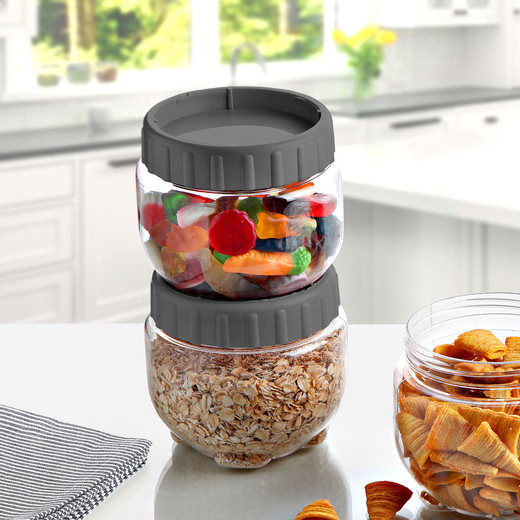 Frasco Canister Alimentos 550 Ml Gris