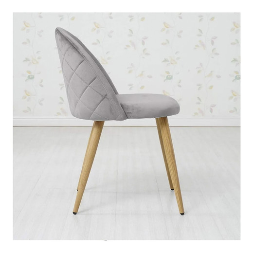 Pack 4 - Silla Terciopelo Vintage - Gris