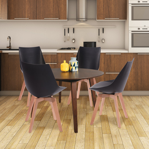 Pack 4 Sillas de Comedor Otawa Negro