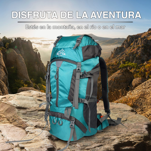 Mochila Camping 65L Celeste