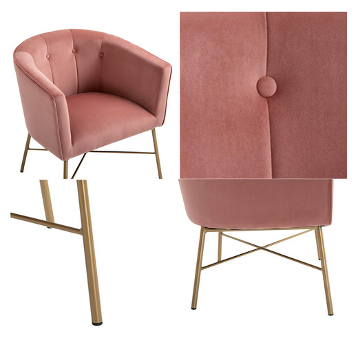Poltrona Sitial Terciopelo Navona Rosa