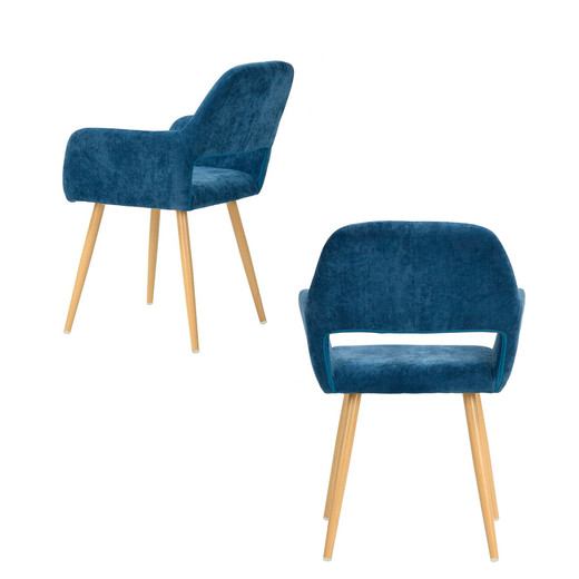 Silla Comedor Cromwell Terciopelo Azul