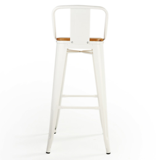Pack 4 Pisos de Bar Tolix Asiento de Madera Blanco