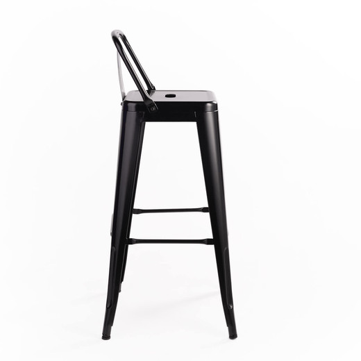 Pack 4 Piso Taburete Tolix Con Respaldo Negro