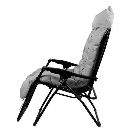 Reposera Plegable con Acolchado - Gris