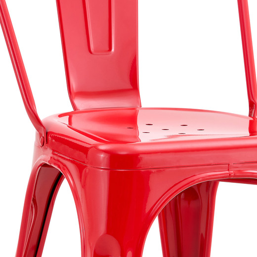 Pack De 4 Silla Metal Tolix Rojo