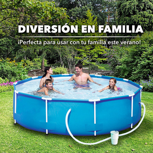 Piscina con Filtro y Estructura de Acero 6.125Lts 76cmx360cm
