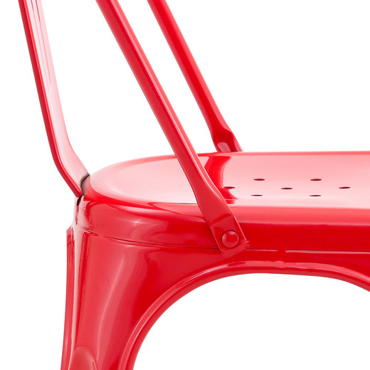 Pack De 4 Silla Metal Tolix Rojo