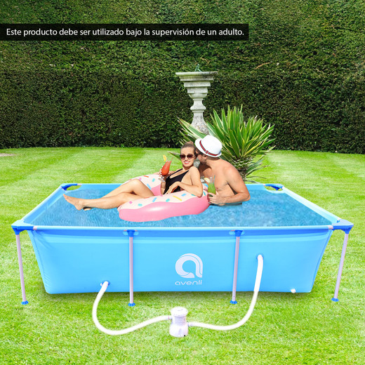 Piscina con Filtro 2612L 66x179x258 cm Celeste
