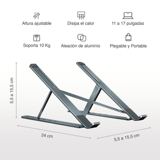 Soporte para Notebook Plegable Altura Ajustable