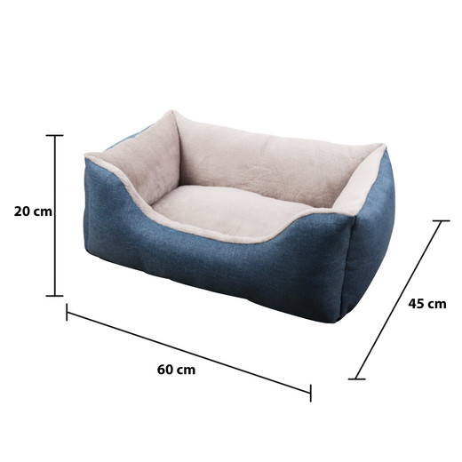 Cama Mascotas Rectangular M Azul