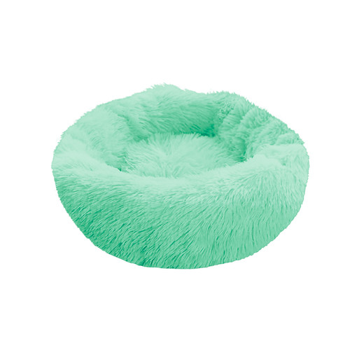 Cama Mascotas Antiestres Circular Felpa M Verde